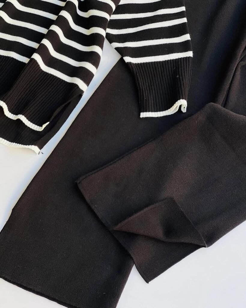 Çizgili Triko Takım🖤Farklı Renk Seçenekleri İle💃🏼Beden- Standart Sadece 549,99₺Spariş ve bilgi için dm-wp📞#trikotakım #triko #takım #vmunique #çizgili #çizgilitakım #giyim #yenisezon #tesettür #tesettur #fypシ #